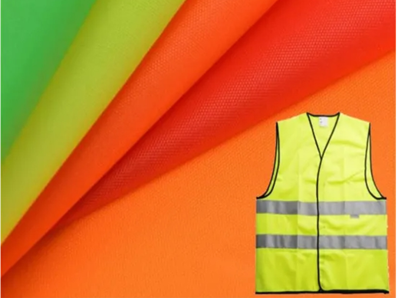 Tejido Oxford de poliéster fluorescente 210d para chaleco de seguridad