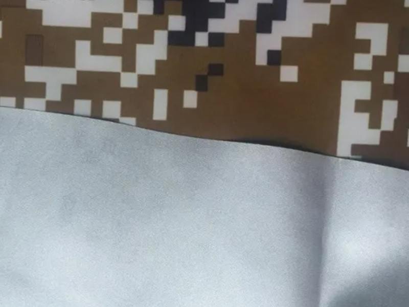 Tela de tafetán de poliéster estampado de camuflaje con revestimiento de plata para cubrir